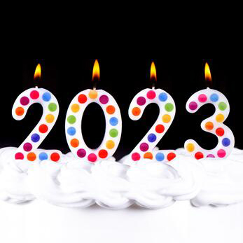 happy new year 2023 with candle