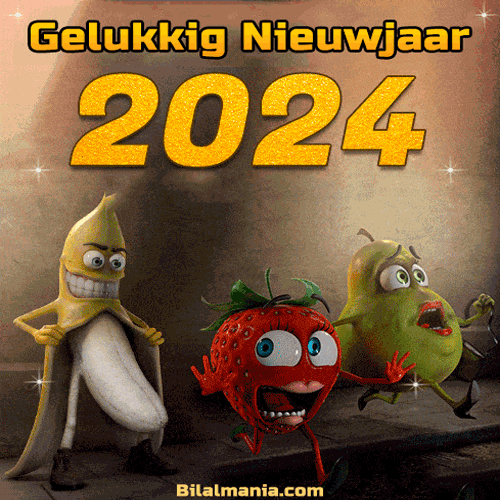 Gelukkig Nieuwjaar 2024 hete gif