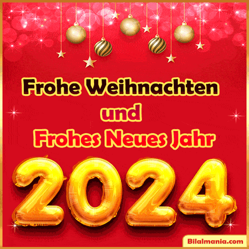 Frohes Neues Jahr 2024 Gif und Frohes Weihnachten