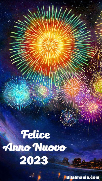 Elegante immagine del nuovo anno 2023 - incredibili fuochi d'artificio