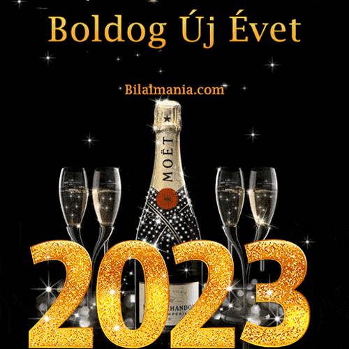 Boldog Új Évet 2023 champagne gif