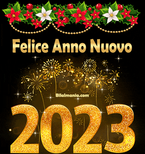 scintillante texture dorata con gif di felice anno nuovo 2023 in italiano