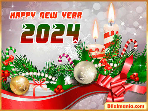 Merry Christmas and Happy New Year 2024 Gif download free